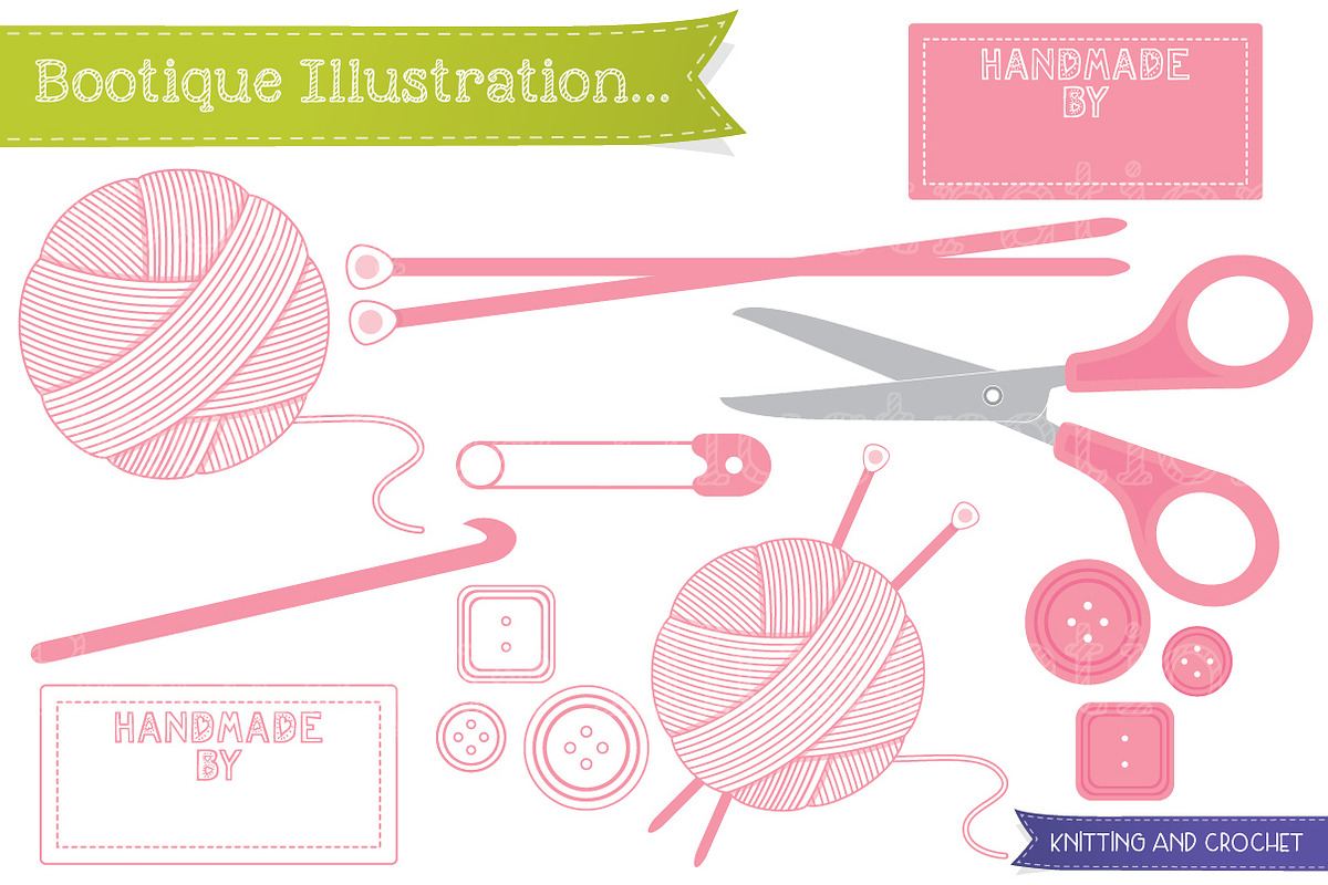 Knitting and Crochet Vector Graphics