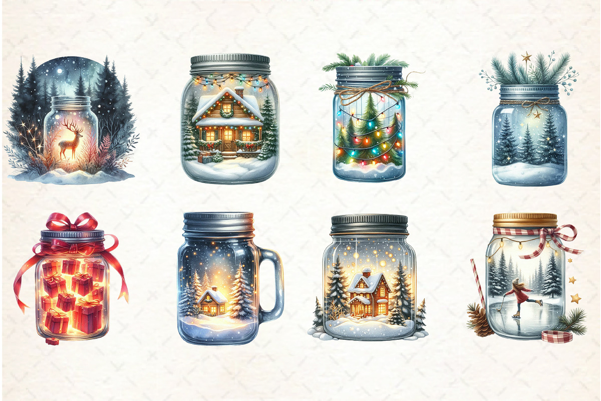 Christmas Magic Jars Clipart Bundle, an Illustration by Libby Wishes (Photo 7 of 7)