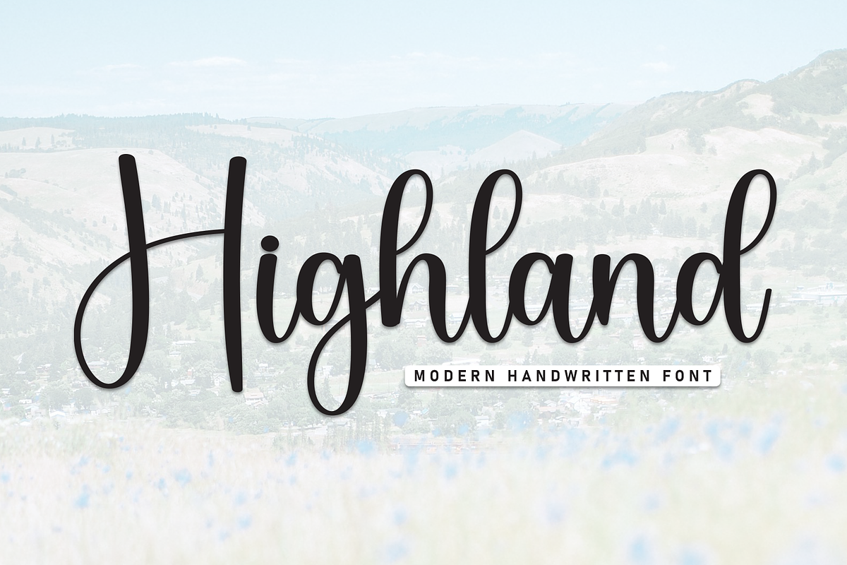 Highland | Script Font, a Handwritten Font by Scratchones (Photo 1 of 8)