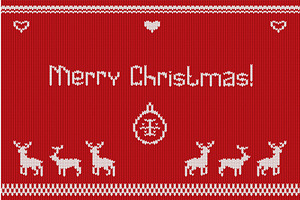 Christmas knitted banner. Realistic, an Object Illustration by Stock-Smart-Start