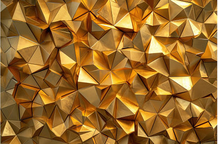 Abstract golden triangles. Generate, an Abstract Photo by Ylivdesign