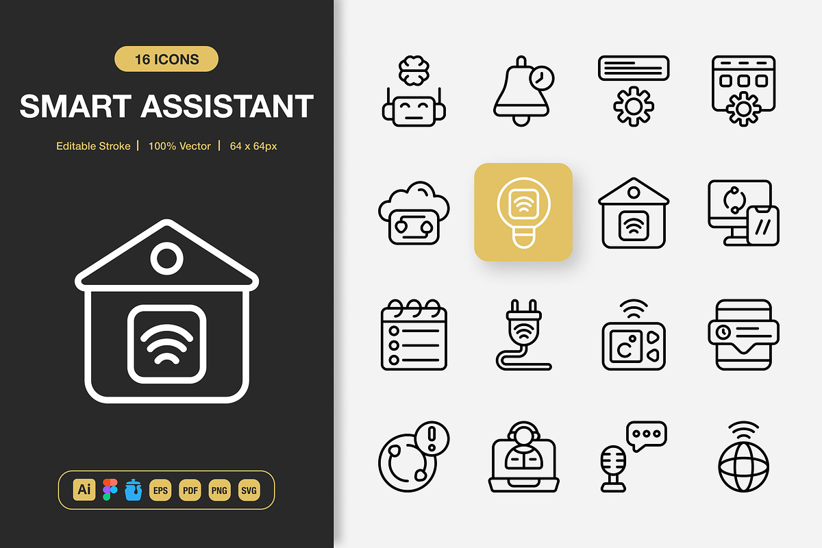 Smart Assistant Icons, an Icon by Spacepixel Creative
