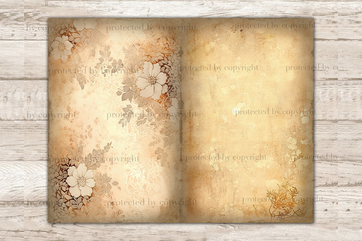 Vintage Junk Journal Pages, a Decorative Illustration by GlamArtZhanna (Photo 3 of 9)