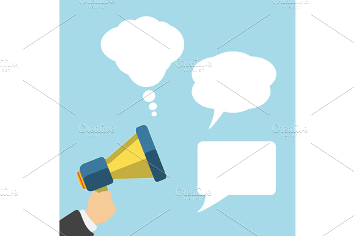 Hand Holding a Yellow Megaphone