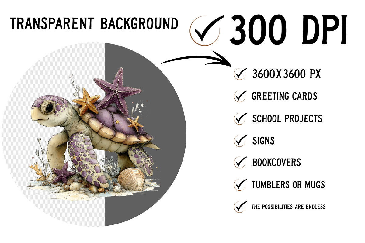 Summer Sea Turtle Clipart, an Illustration by Craft Nest (Photo 2 of 12)