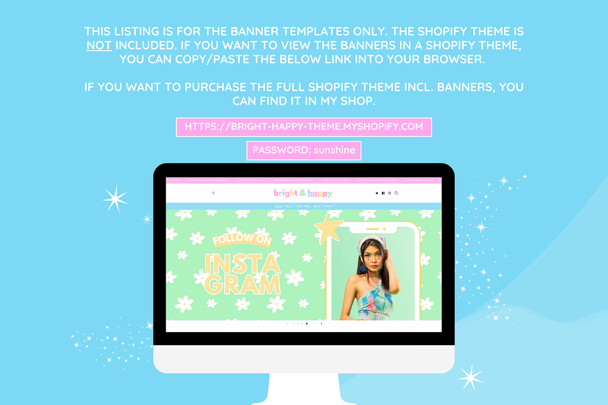 Shop Banner Templates - Colorful, a Shopify Template by SunshineStudioBoutique (Photo 4 of 9)