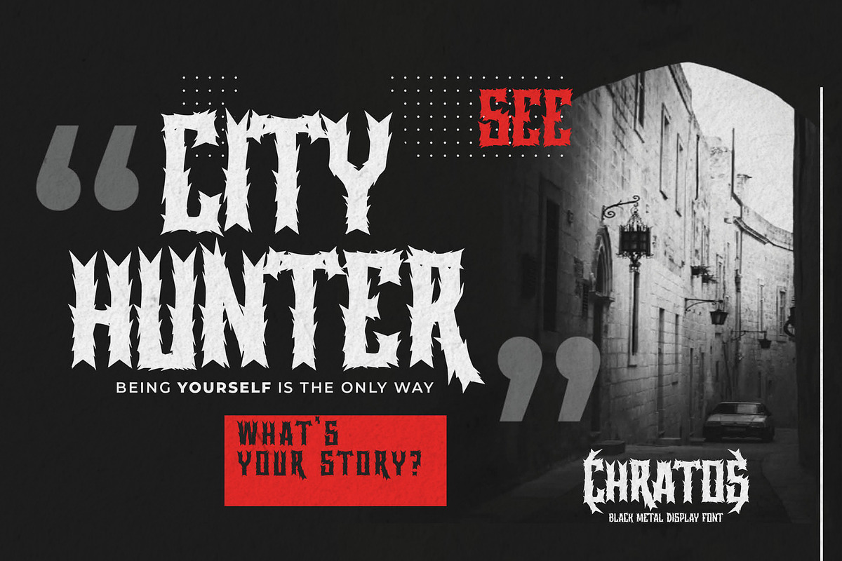 CHRATOS - Black Metal Display Font, a Font by Gassstype (Photo 4 of 8)