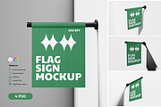 Flag Sign Mockup, an Advertising Mockup by DSNA Mockup (Thumbnail 1 of 5)