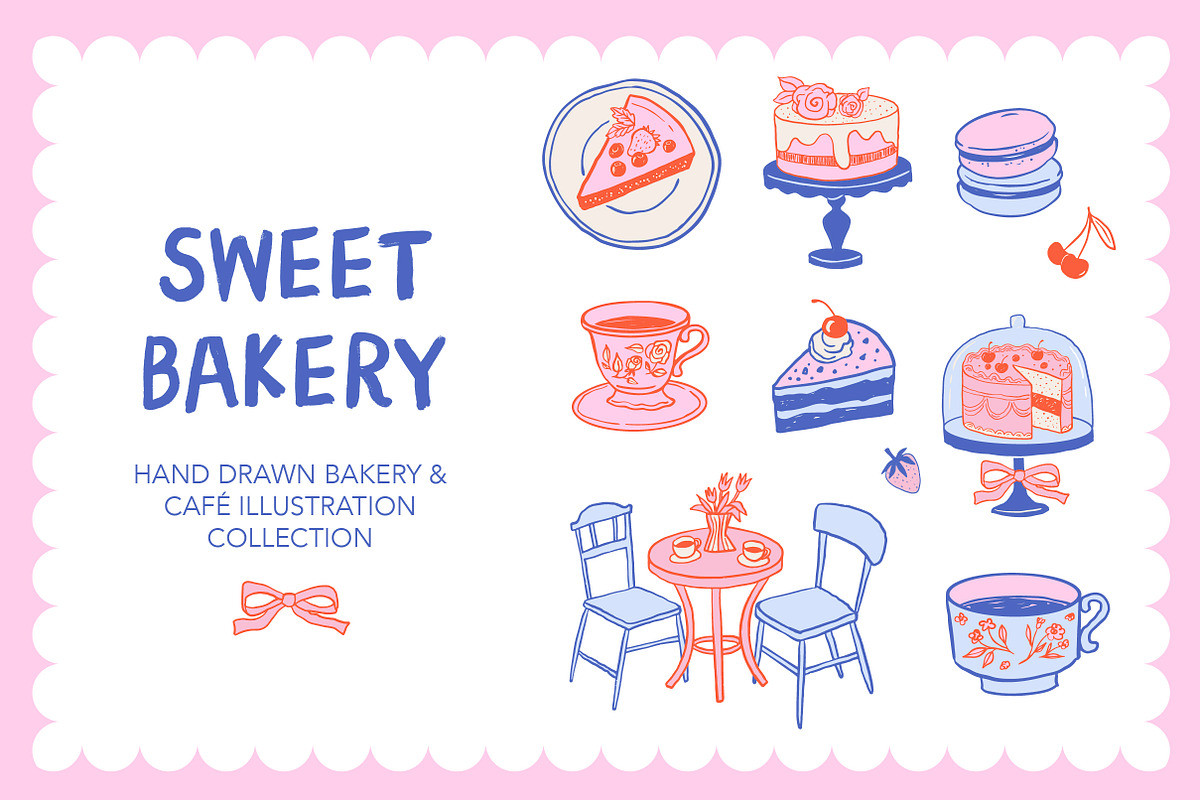 Sweet Bakery, Hand Drawn Collection, a Food Illustration by Marish (Photo 1 of 13)
