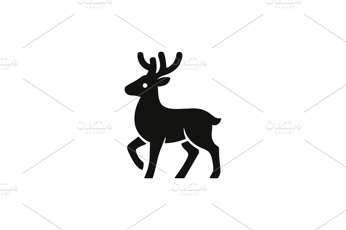 Solid Silhouette Deer Mascot, a Branding & Logo Template by Vectorium Studio (Photo 1 of 2)