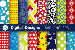 Set Colorful pattern collection, a Pattern Graphic by AlexZeL