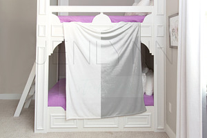 Girls Minky Blanket Mockup Bunk Bed