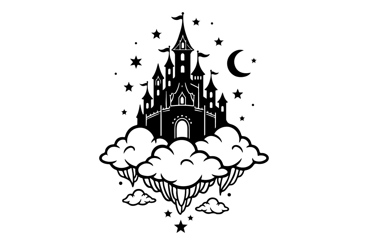 Fantasy Castle Cloud Moon Bundle, an Object Illustration by Gaye Art (Photo 3 of 30)