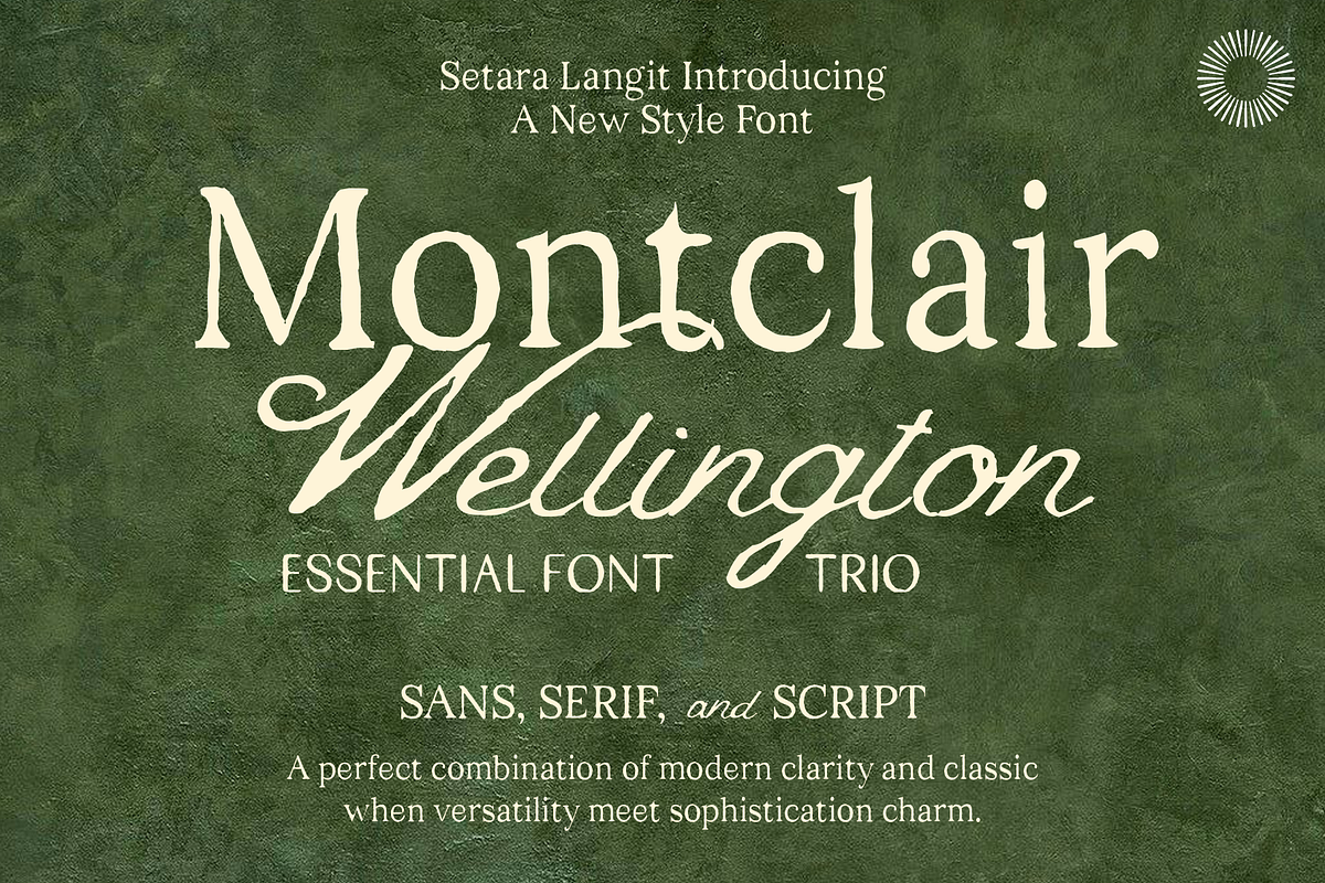 Montclair - Essential Font trio, a Script Font by Setara Langit CreativeStd (Photo 1 of 14)