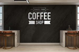 Restaurant Scenes Wall Logo Mockup