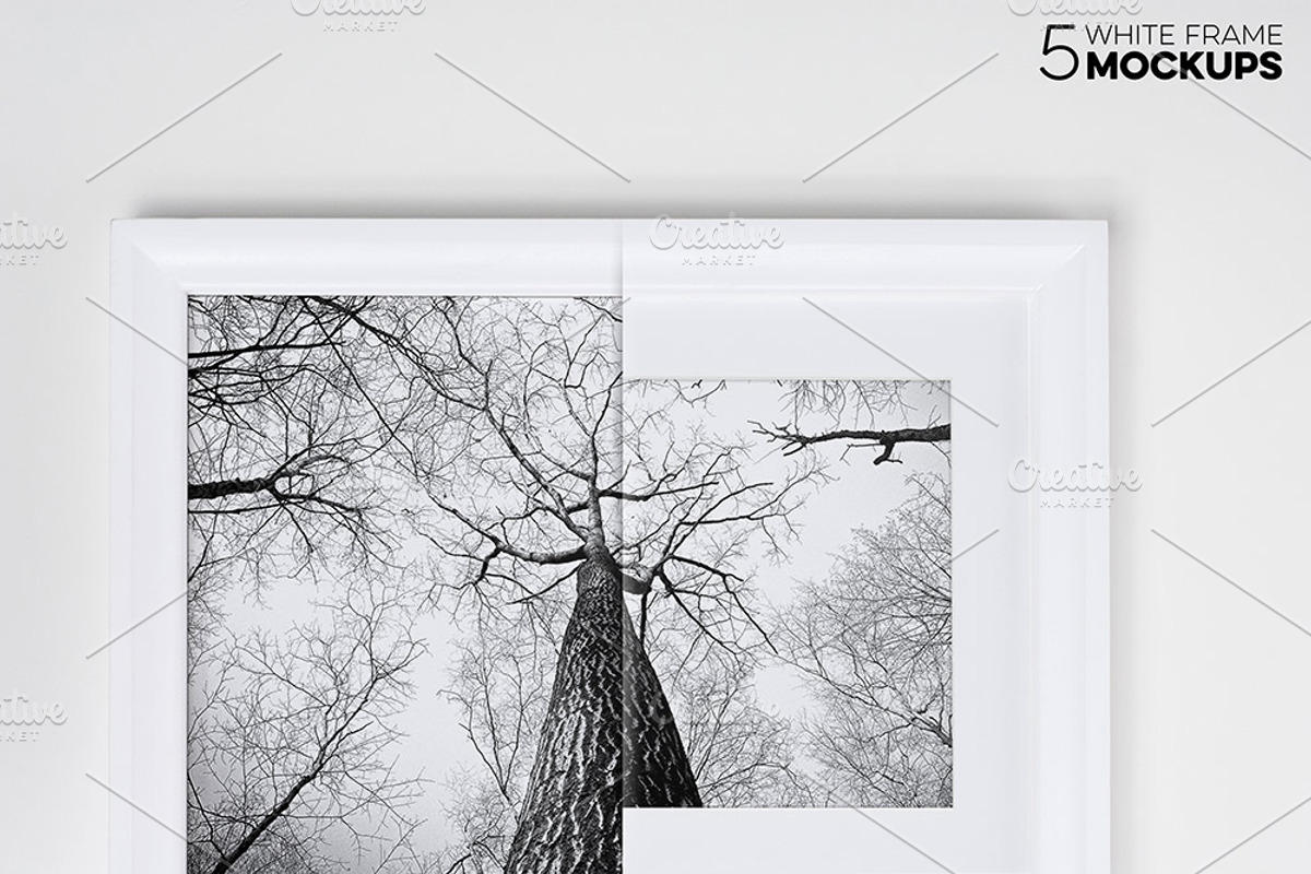 Bundle of 5 White Frame Mockups, a Print Template by LayerLabs (Photo 4 of 5)