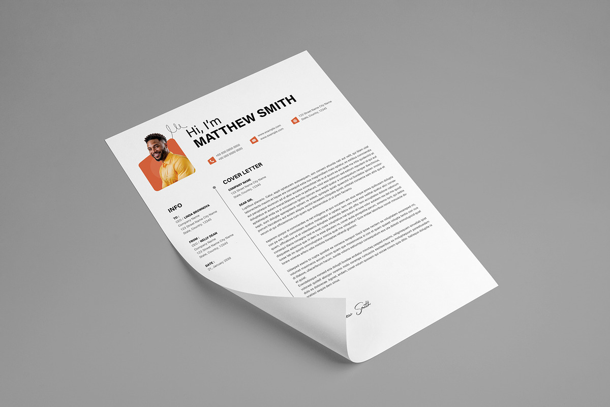 Modern and Clean Resume CV Template, a Resume Template by PixelStudio (Photo 6 of 7)