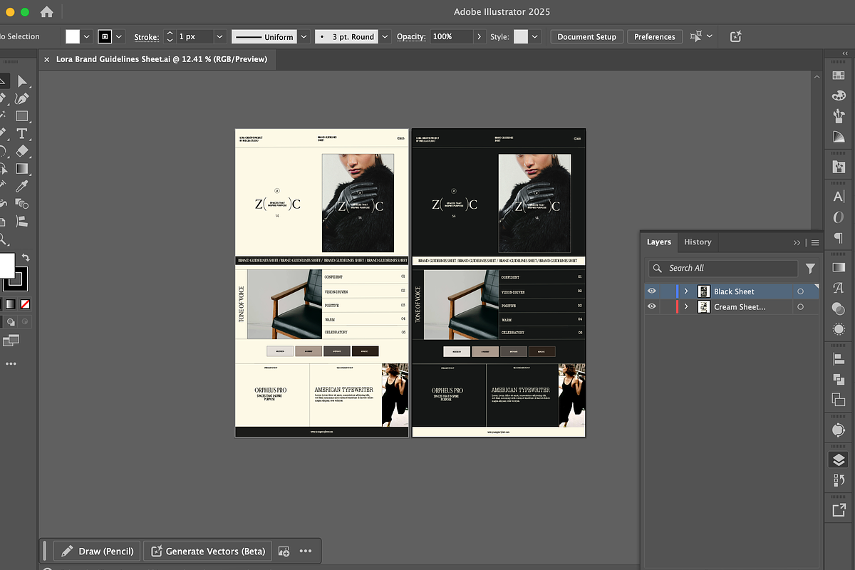LORA — One-Page Brand Guidelines, a Branding & Logo Template by ByPriscilaStudio (Photo 5 of 5)