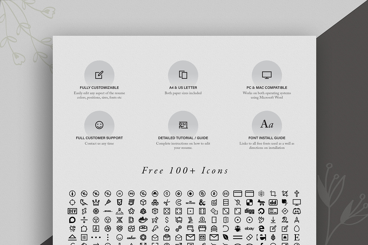 Resume Template Word and InDesign, a Resume Template by Advaita Printables (Photo 5 of 5)