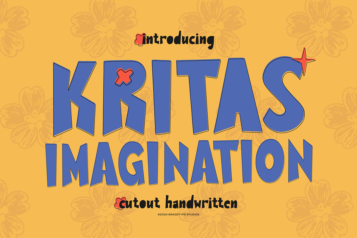 Kritas Imagination | Cutout Handwrit, a Handwritten Font by gracetype_studio (Photo 1 of 12)