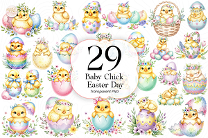Easter Baby Chick PNG Clipart Cute., an Animal Illustration by KennedyStudio
