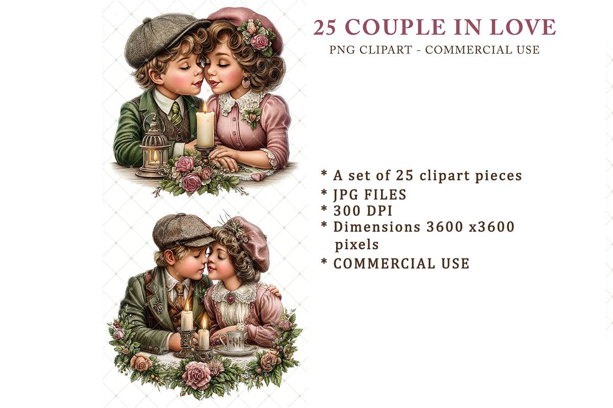 Couple in Love Clipart JPG, a Person Illustration by Memories By Lea (Photo 3 of 19)