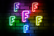 Neon Letter F | Twitch Sub Badges, an Illustration by Custom Fonts & Patterns (Thumbnail 1 of 2)