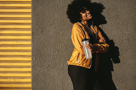 Female taking a rest after training stock photo containing african and afro, a Sports & Recreation Photo by Jacob Lund