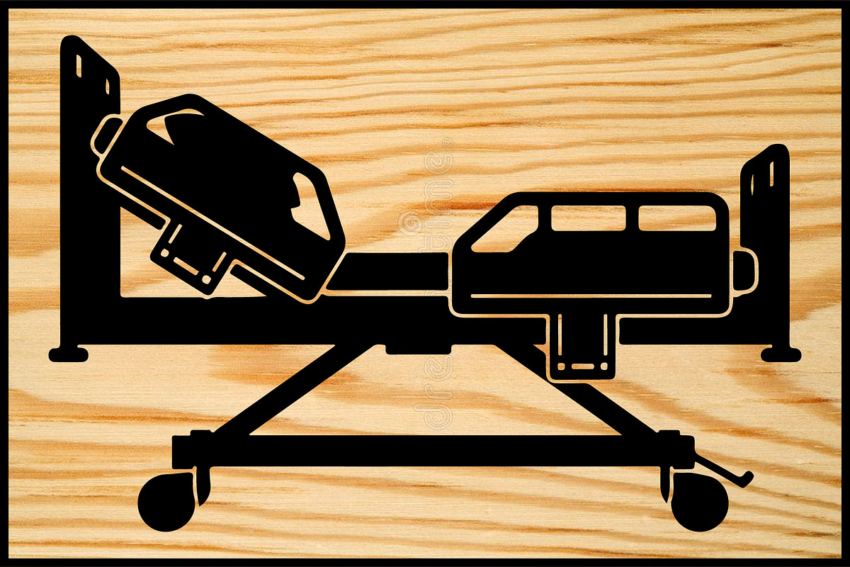 20 Hospital Bed Silhouette Clipart S, an Illustration by balal (Photo 3 of 4)