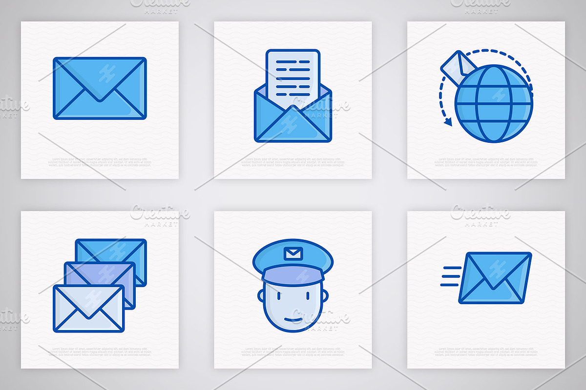 Post Office | 16 Thin Line Icons Set, an Outline Icon by Alex Blogoodf (Photo 5 of 11)