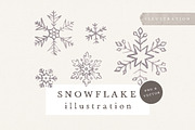 SNOWFLAKES WATERCOLOR PNG + VECTOR, an Illustration by KruthDesign (Thumbnail 1 of 10)