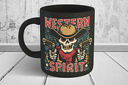 Western Cowboy Skull Print, a Decorative Illustration by Agor2012 shop (Thumbnail 7 of 8)