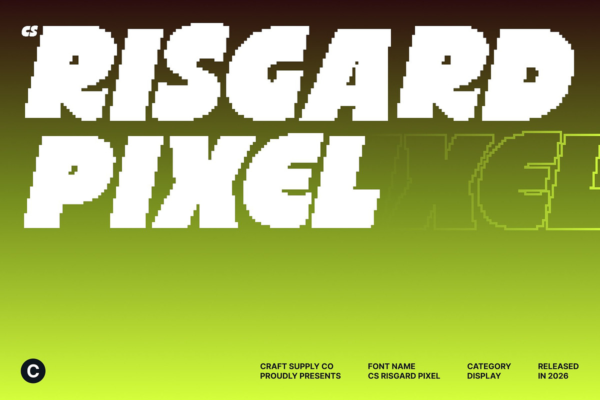 CS Risgard Pixel, a Sans Serif Font by Craft Supply Co. (Photo 1 of 8)
