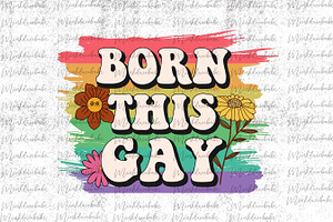 Retro Born This Gay LGBT Png