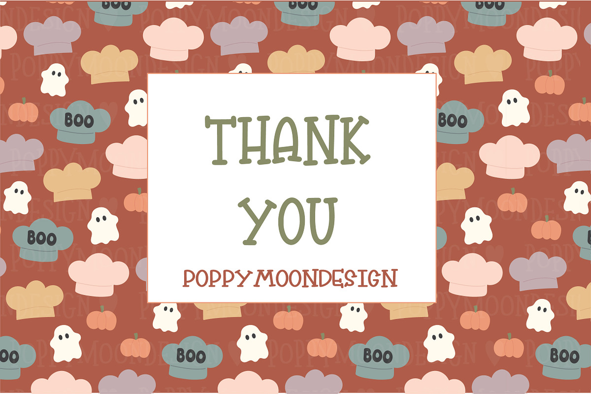 Boo Bakery clipart & pattern set, an Illustration by Poppymoondesign (Photo 5 of 5)