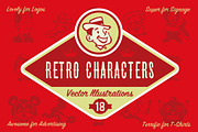 18 Retro Character Illustrations, an Illustration by Dave Ansett (Thumbnail 1 of 7)