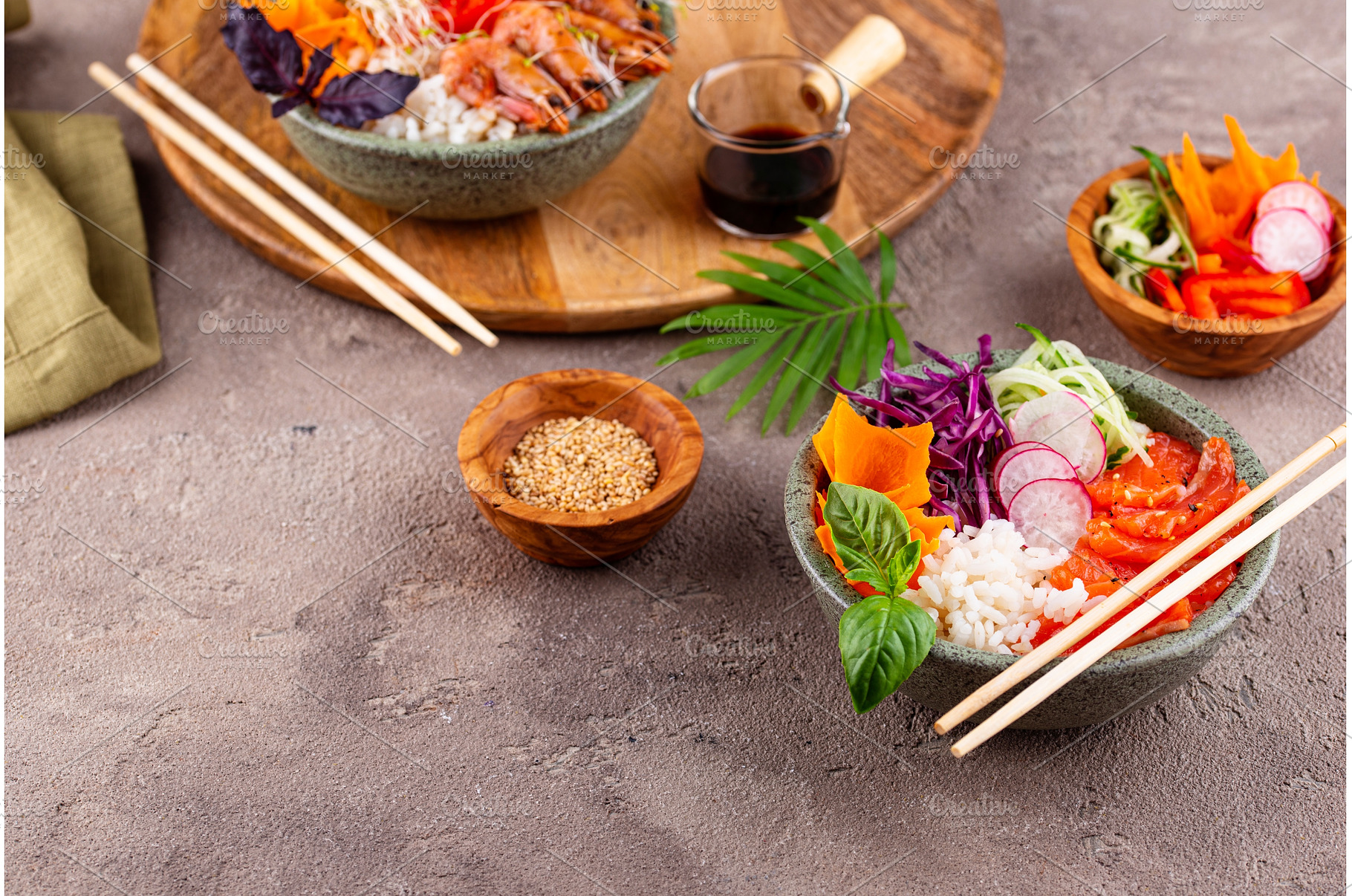 Hawaiian poke bowl with salmon and, a Food & Drink Photo by Yulia Furman