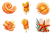 Watercolor Summer Orange PNG, an Illustration by SinaCreation (Thumbnail 4 of 5)