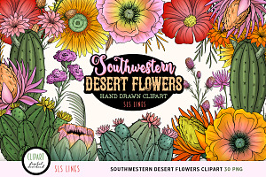 Southwestern Desert Flowers Clipart