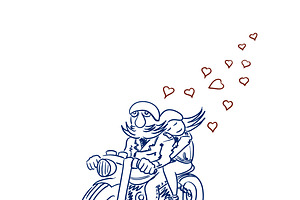 Biker and his girlfriend