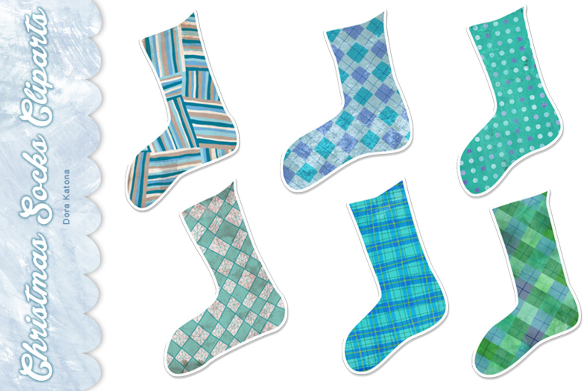 Christmas Socks Clipart, an Object Graphic by Dora Katona (Photo 1 of 2)