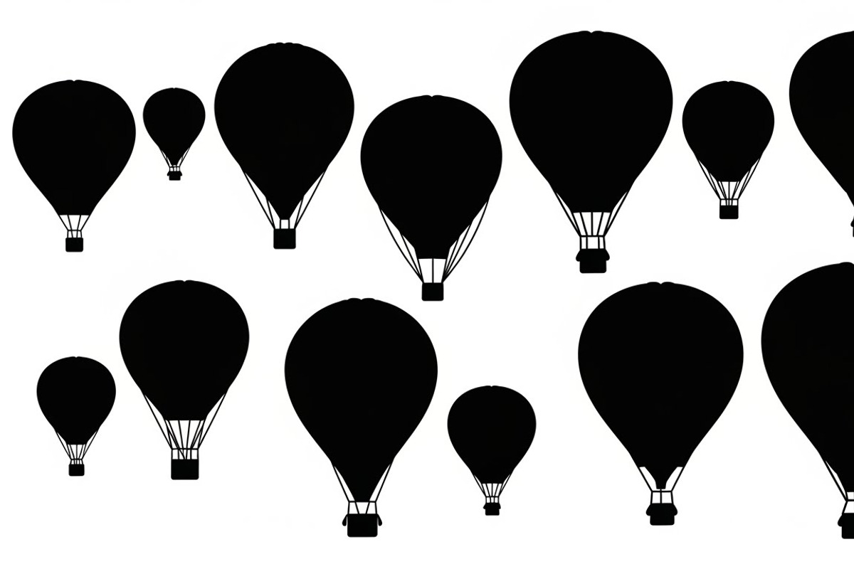hot air balloon silhouettes, an Illustration by Amazin_art (Photo 31 of 31)