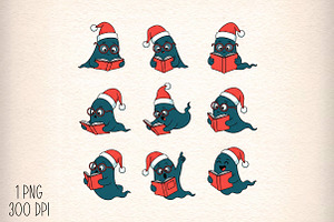 Halloween Christmas Ghost Read Book, an Illustration by Daily.Designs
