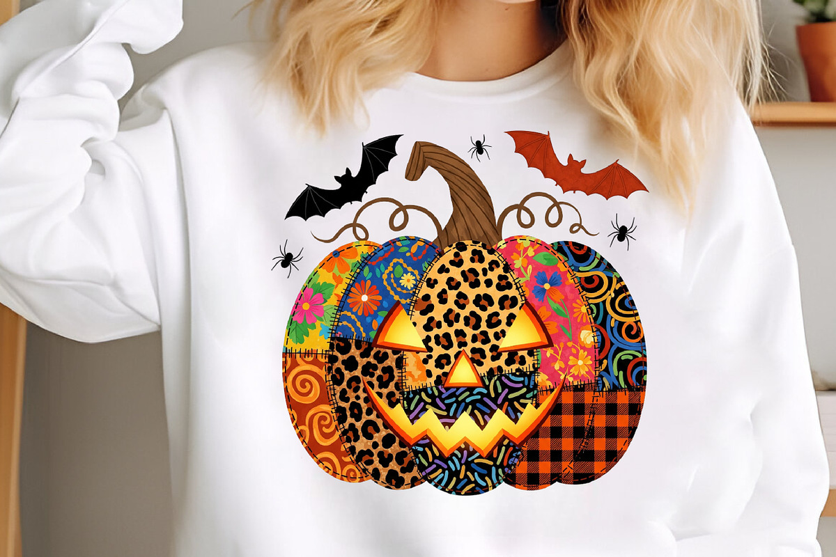 Patchwork Pumpkin Png Halloween Png, an Illustration by SinaCreation (Photo 5 of 7)