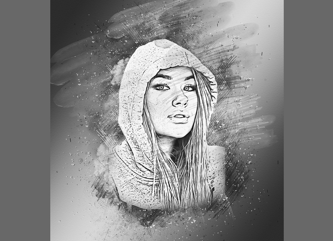 Portrait Sketch Photoshop Action, an Action Add-On by Studio Retouch (Photo 4 of 10)