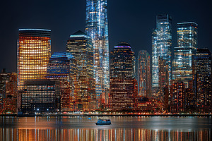 Night view of One World Trade Center, a Photo by Pixeness Studio
