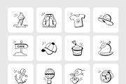 Summer and Beach Doodles Set, an Outline Icon by Prosymbols (Thumbnail 6 of 7)