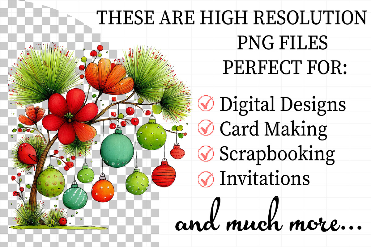 Whimsical Christmas Watercolor Clipa, an Illustration by Daily.Designs (Photo 2 of 5)