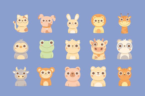 Cute Animal Avatar Icon Set preview 4