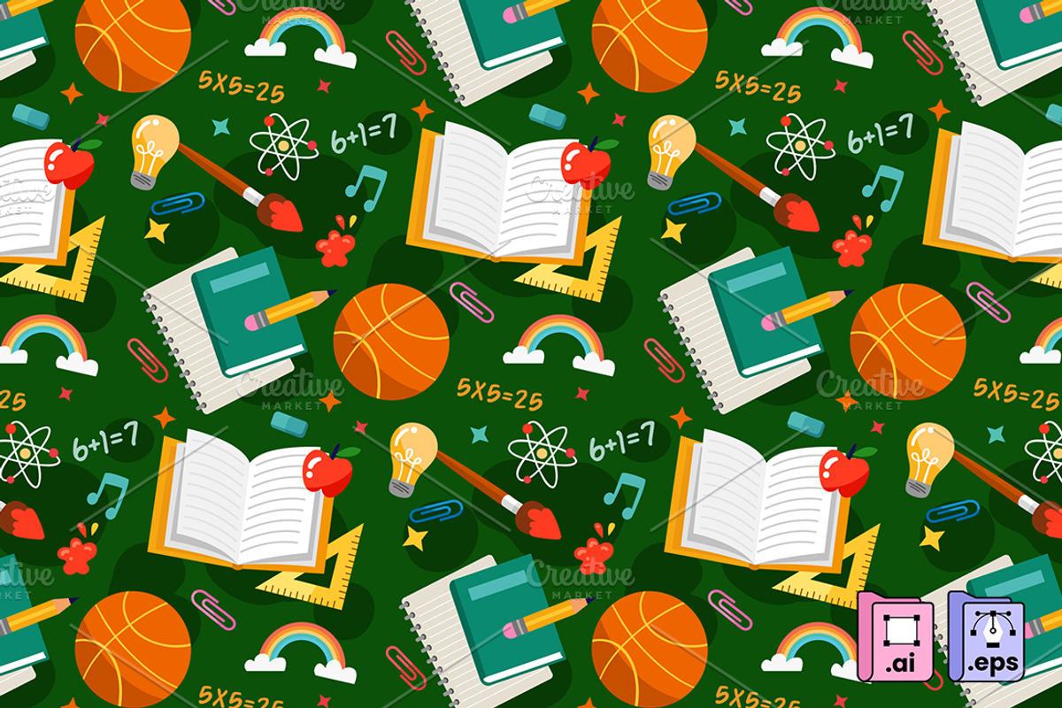 School Pattern Background, a Pattern Graphic by MISS CHATZ (Photo 2 of 3)